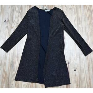 Vintage Tiffany & Grey Cardigan Metallic Gold Black Size Small Made In USA